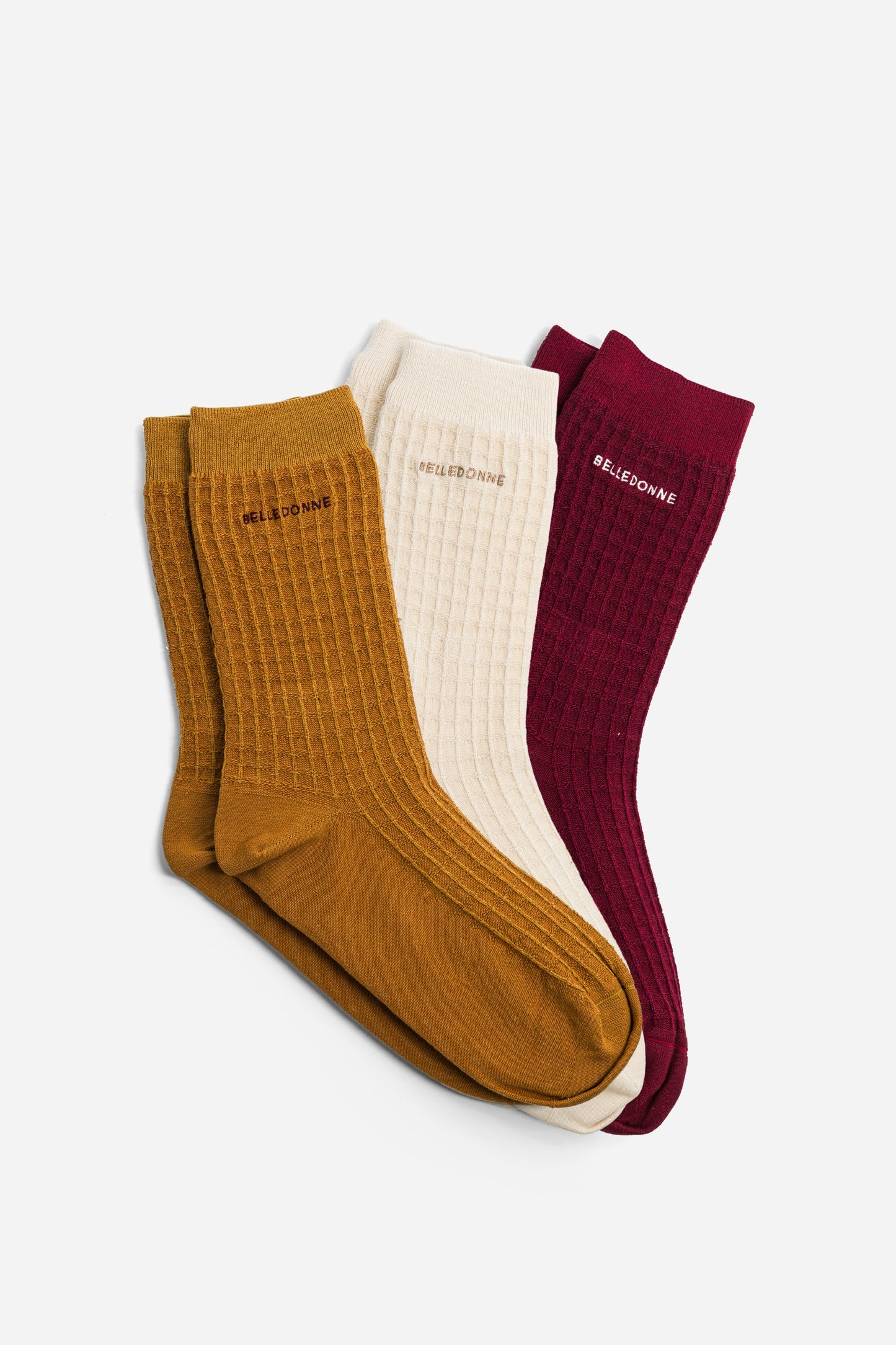 Chaussettes gaufrées - Crème