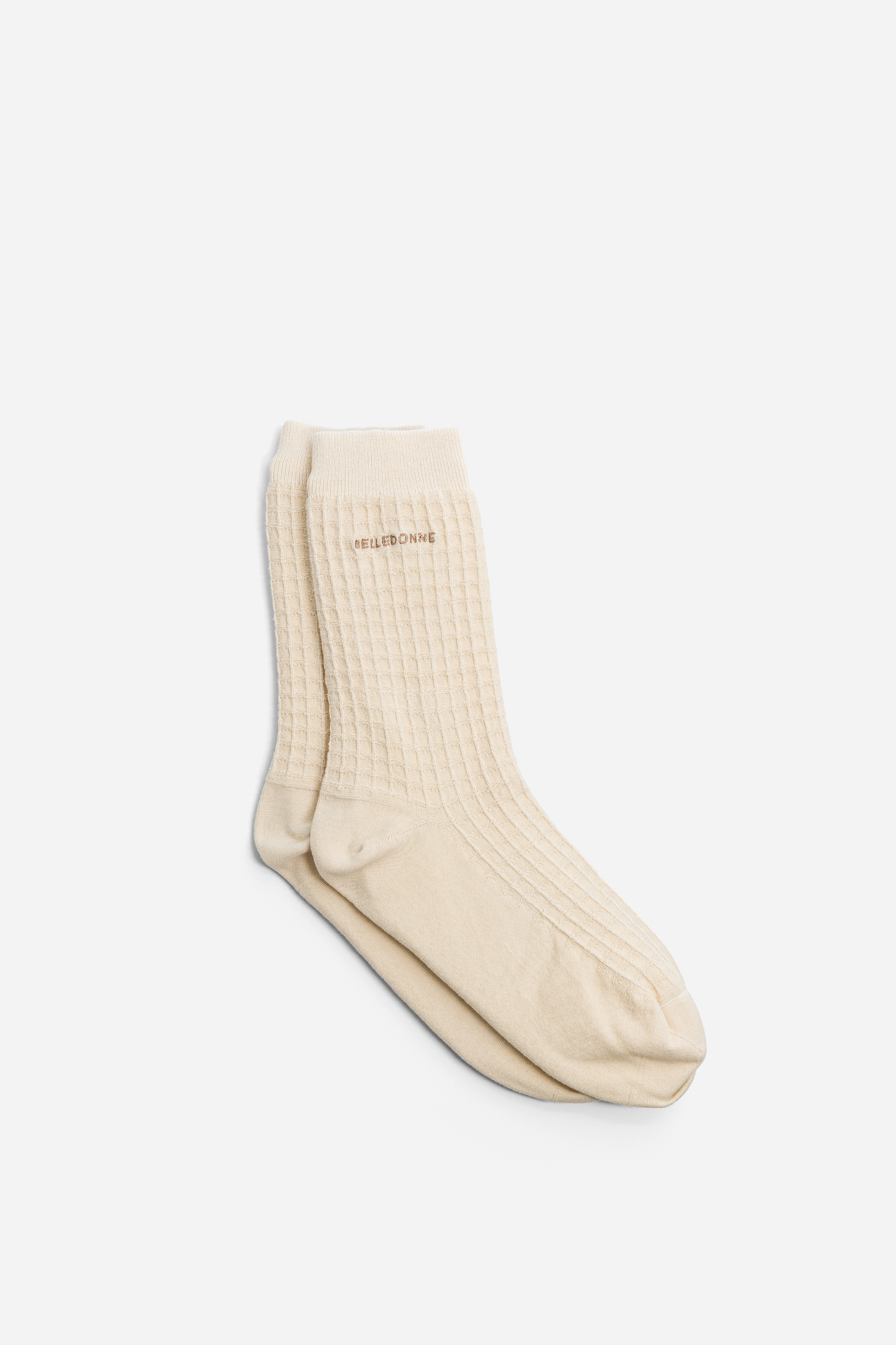 Chaussettes gaufrées - Crème