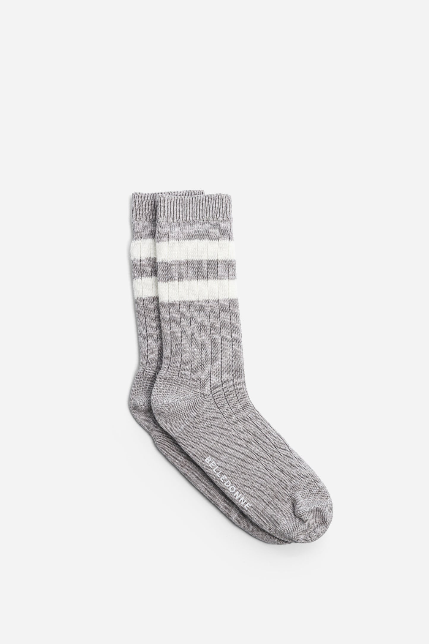 Chaussettes texturées double bandes - Gris