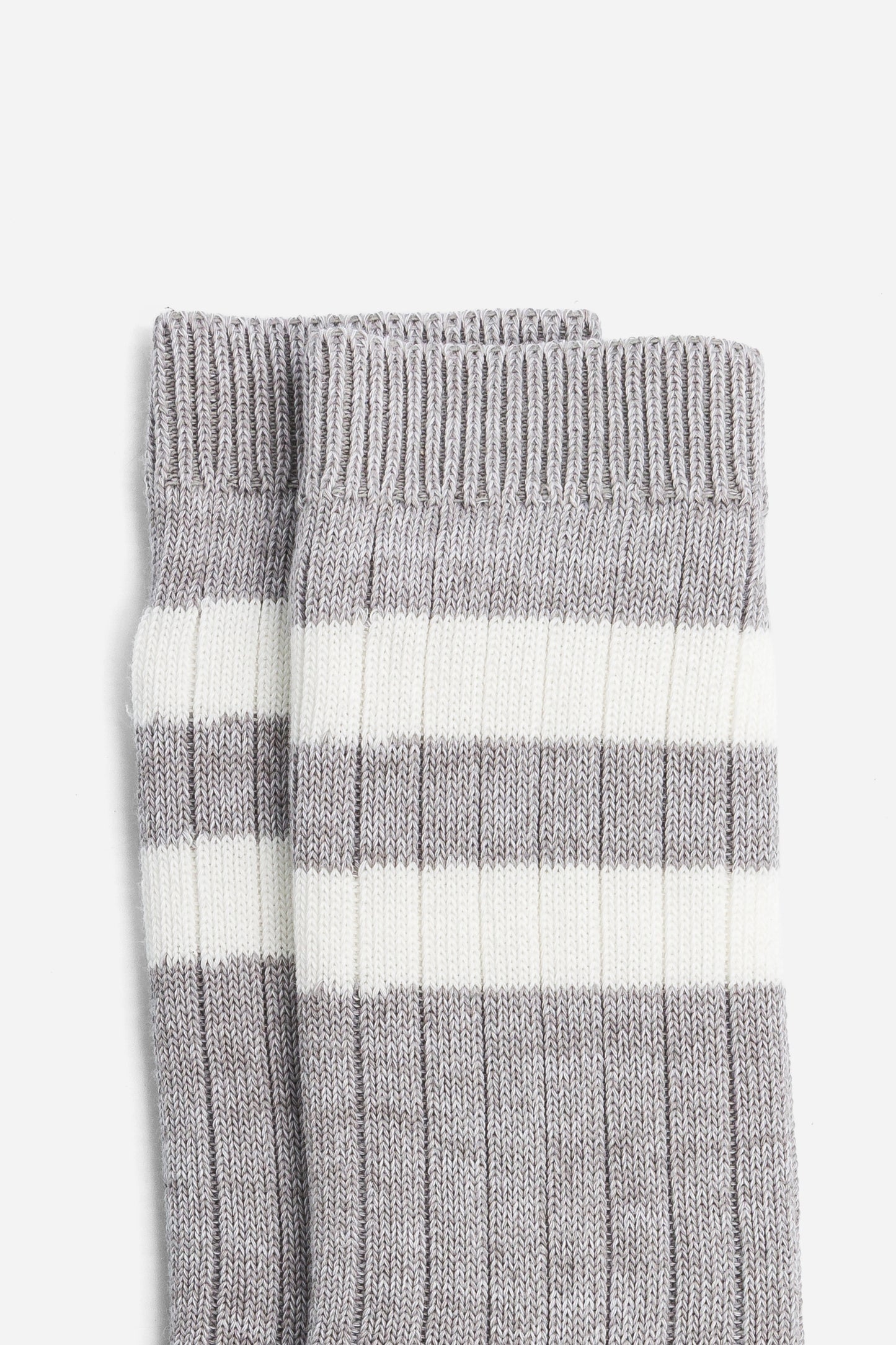 Chaussettes texturées double bandes - Gris