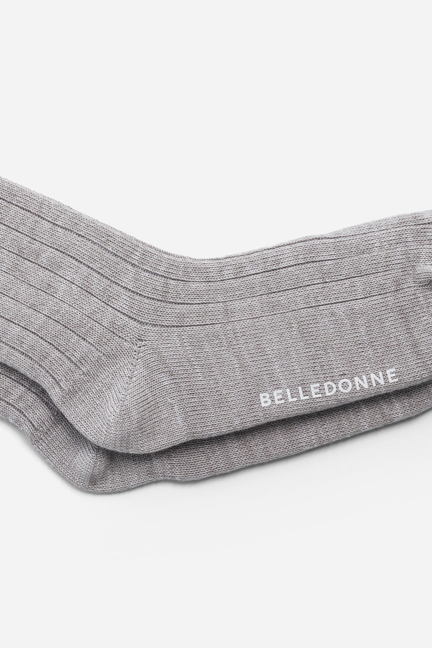 Chaussettes texturées double bandes - Gris