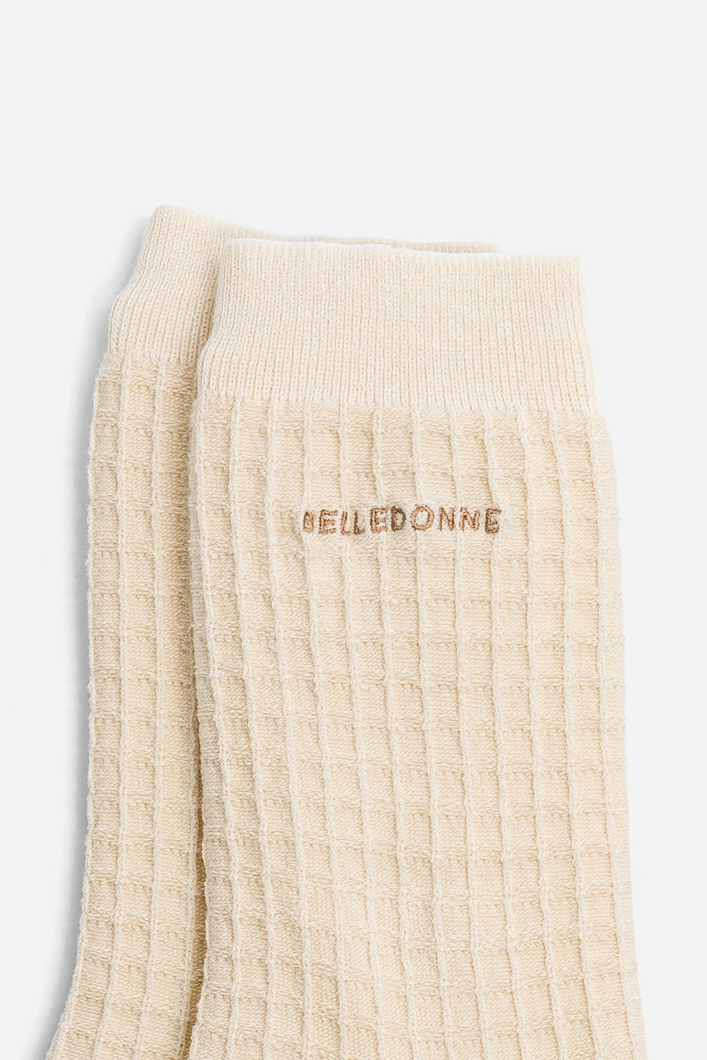 Chaussettes gaufrées - Crème
