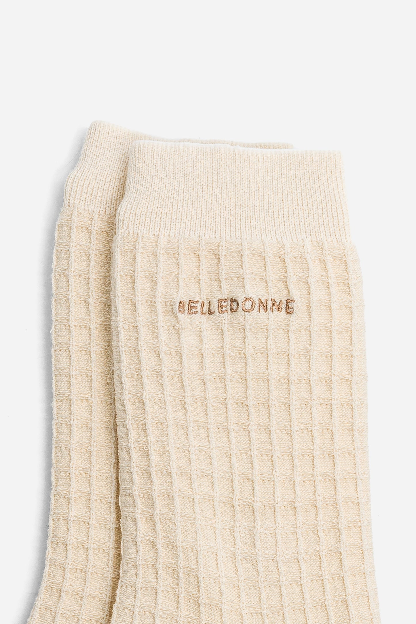 Chaussettes gaufrées - Crème